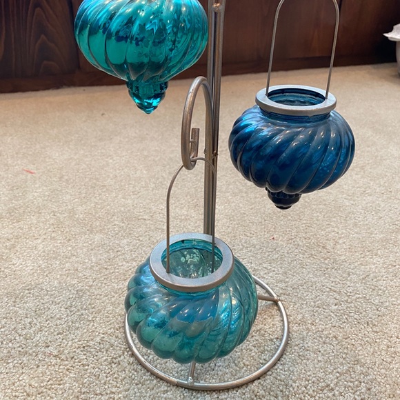 Turquoise and Silver Candle Holder - Picture 2 of 2